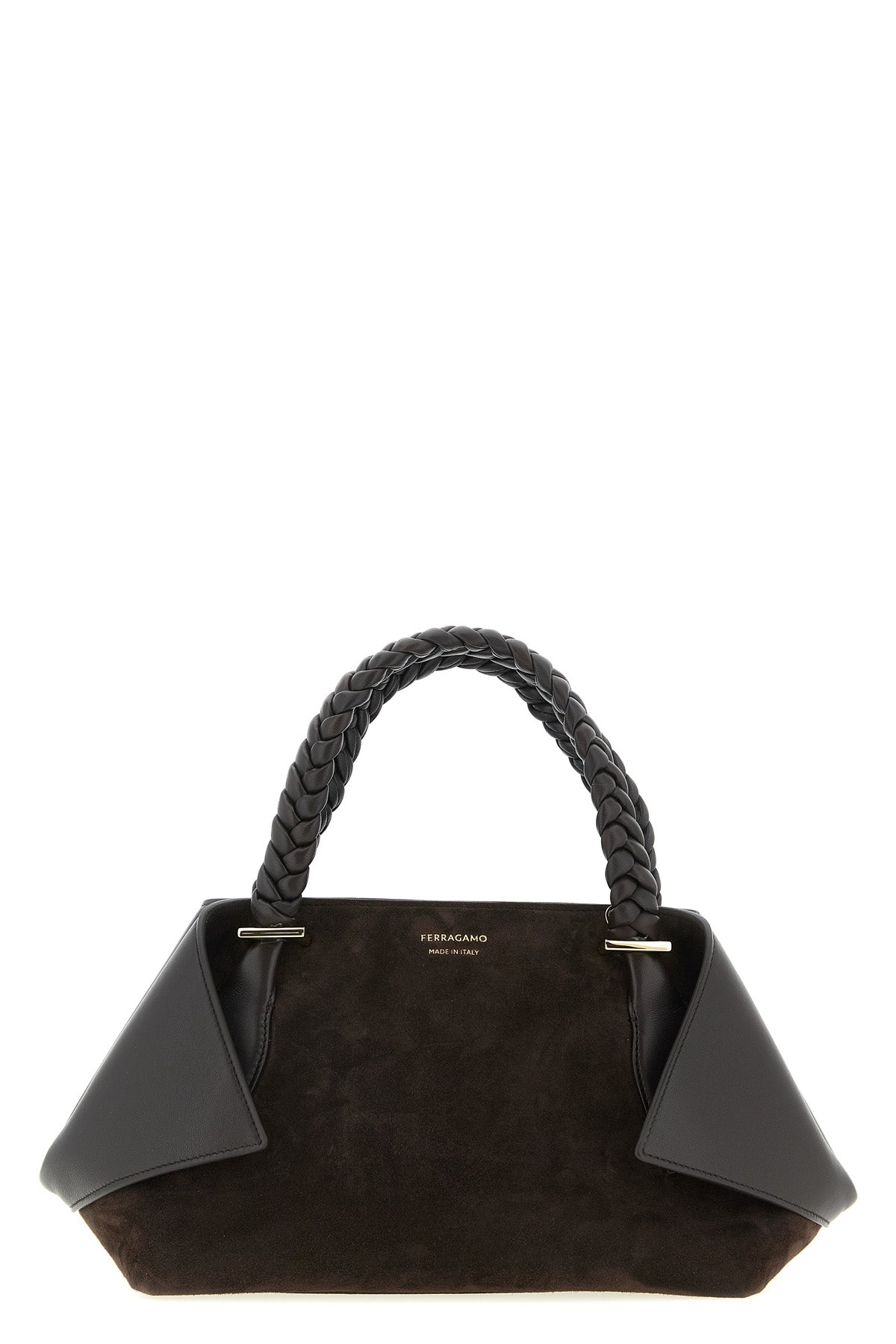 scarf th s handbag in suede and tone-on-tone smooth leather