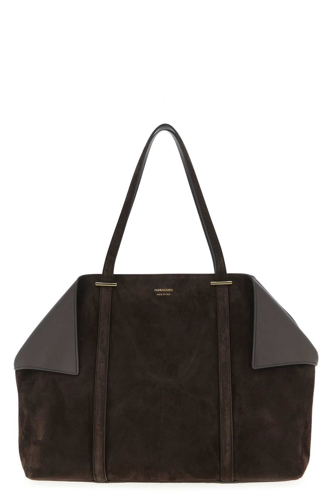 FERRAGAMO OS scarf l shoulder bag in suede and calf leather
