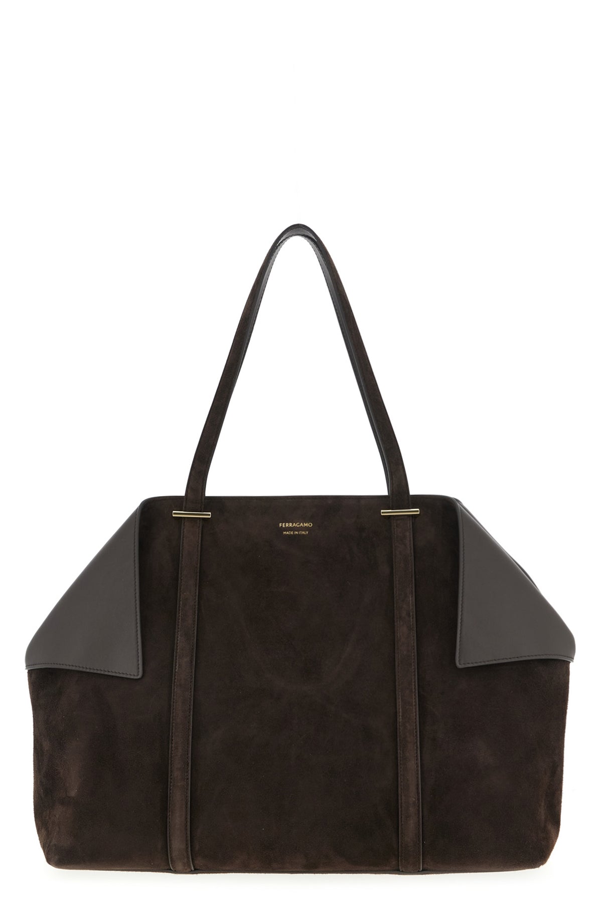 scarf l shoulder bag in suede and calf leather
