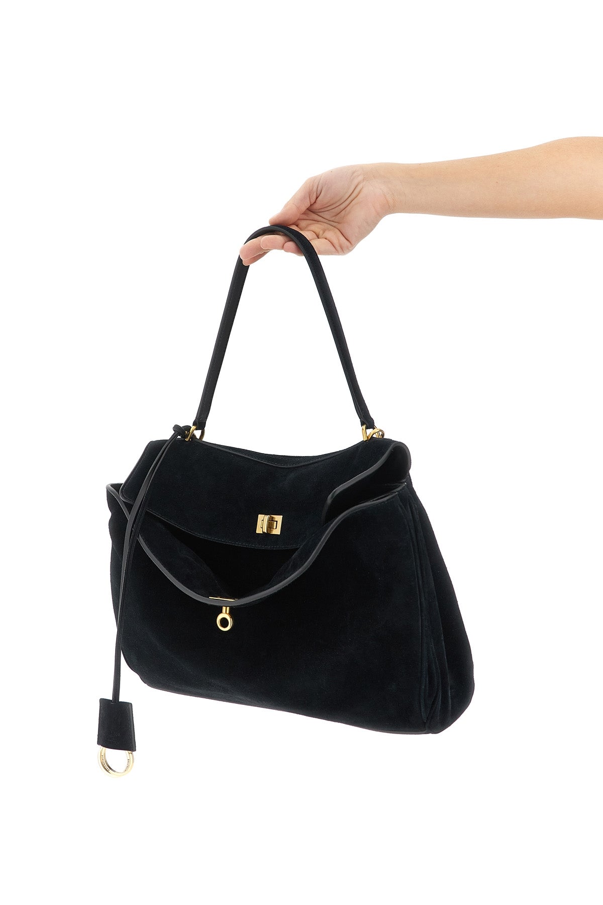 rodeo handbag in suede and smooth calf leather