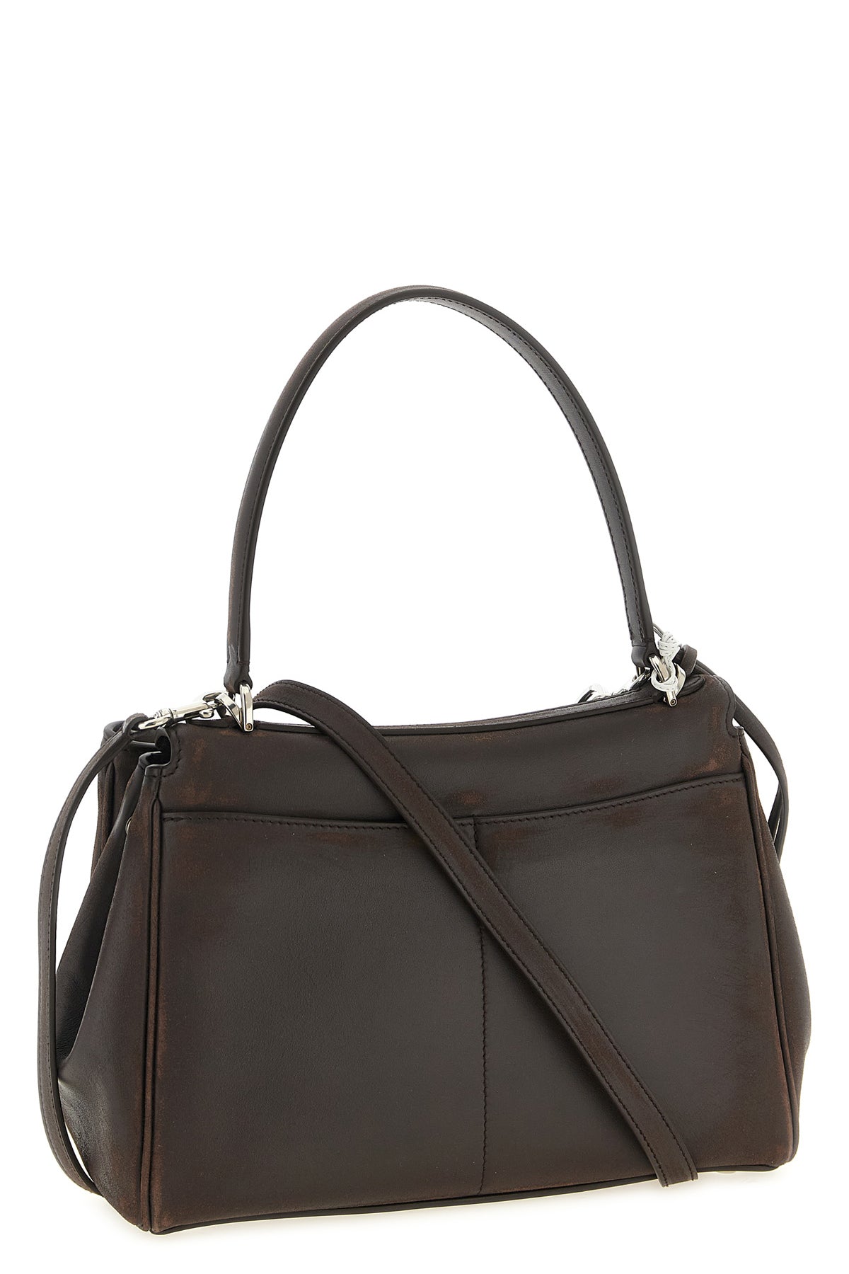 small rodeo waxed calf leather and smooth calf leather handbag