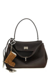 small rodeo waxed calf leather and smooth calf leather handbag