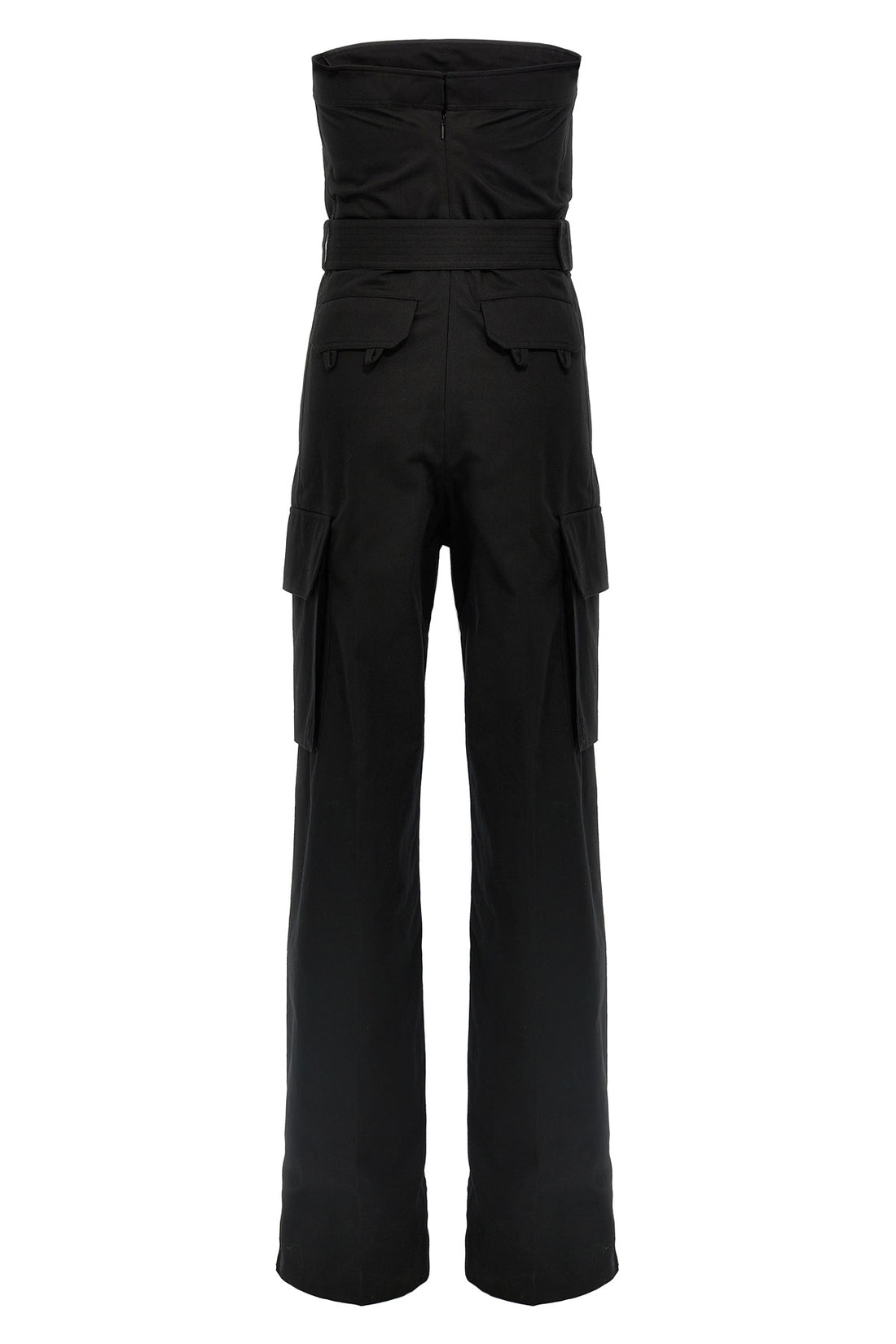 SAINT LAURENT 36 cassandre cotton drill one-piece jumpsuit