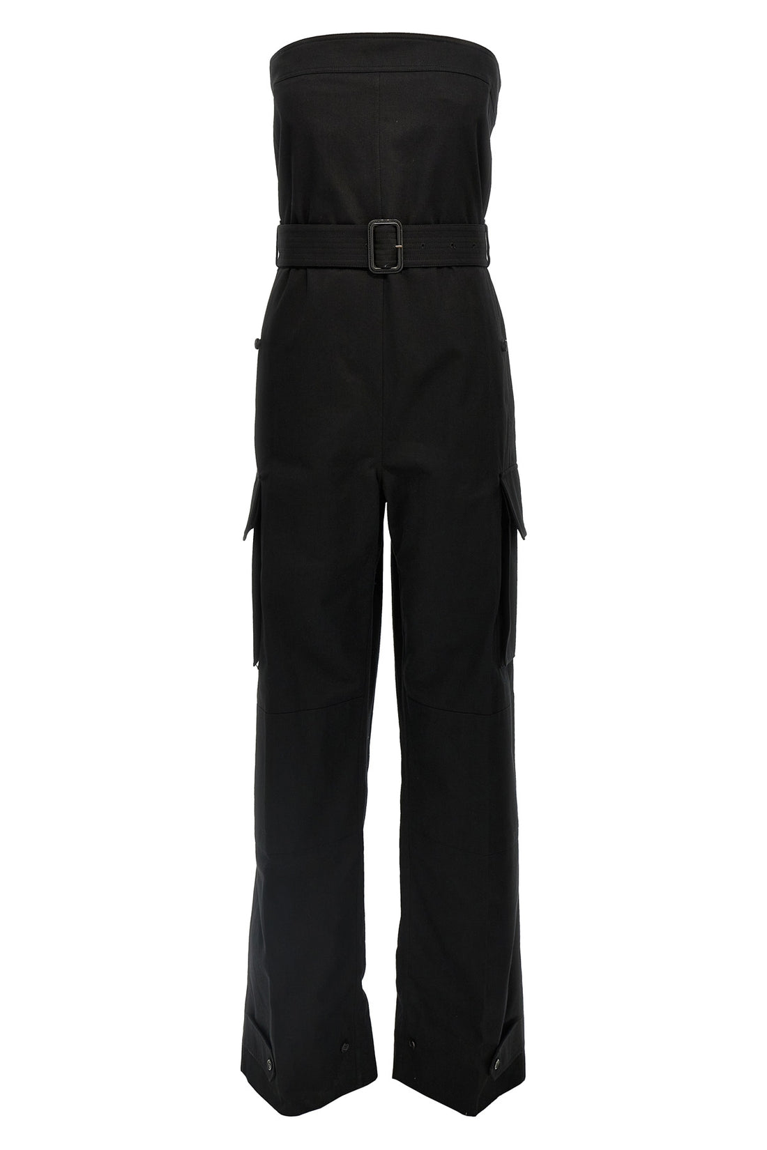 SAINT LAURENT 36 cassandre cotton drill one-piece jumpsuit