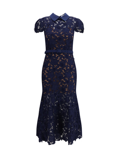 SELF-PORTRAIT 8 guipure lace midi dress