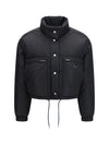 short padded jacket with zip and triangle logo