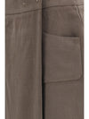 silk and wool wrap long skirt with patch pocket