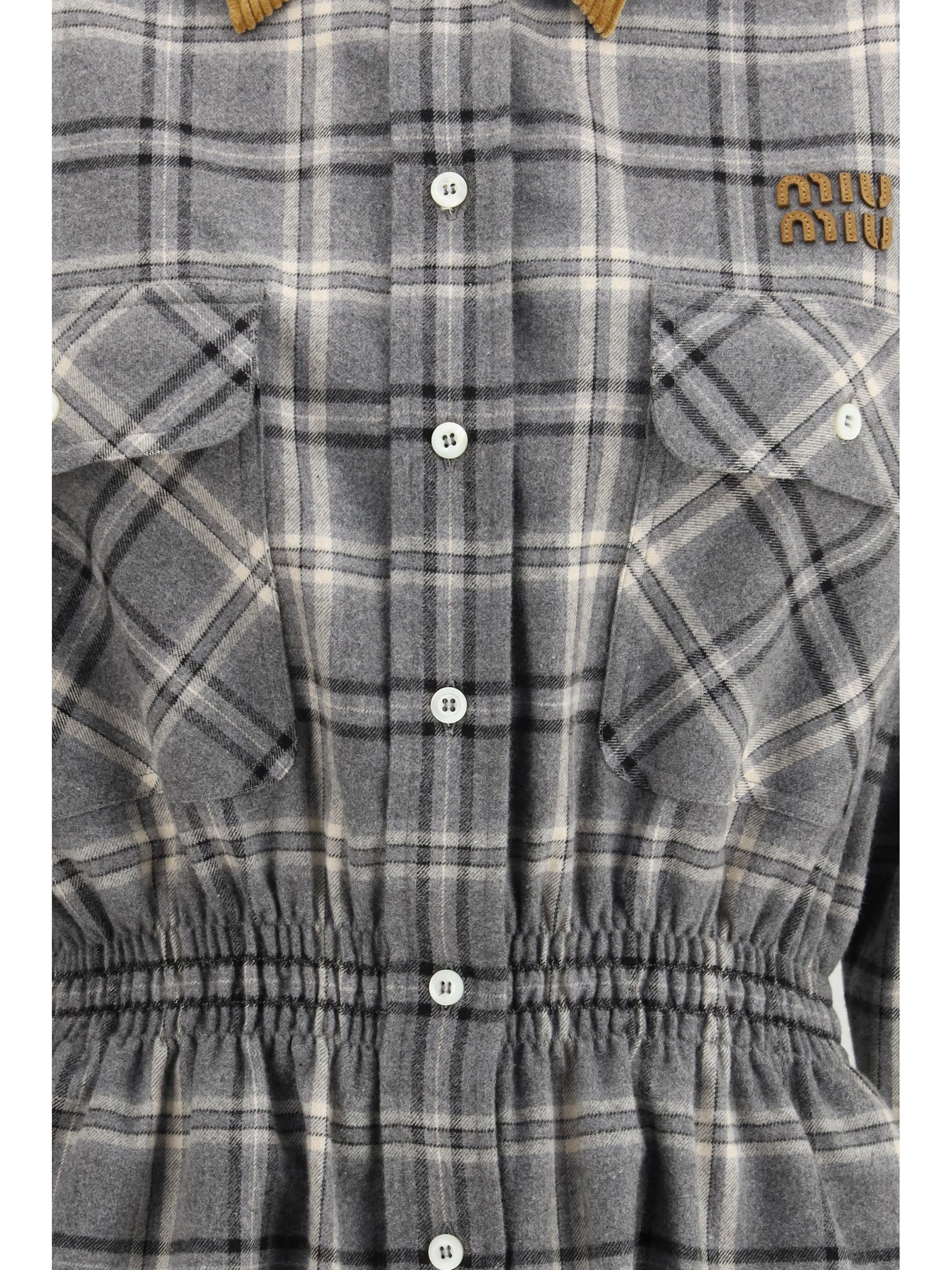 flannel mini-dress