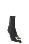 ferragamo mariu ankle boots have a tapered silhouette defined by a geometric t