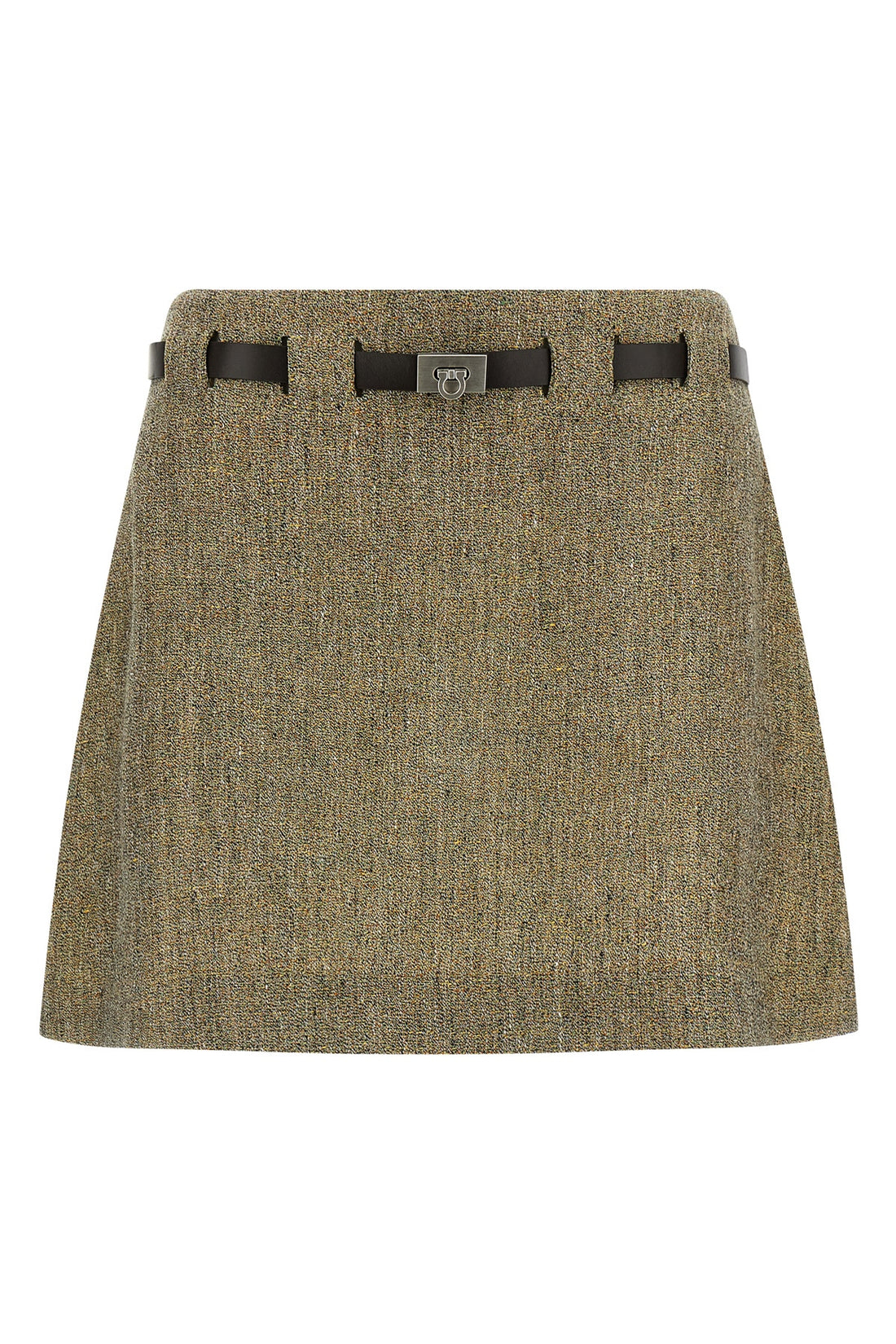 FERRAGAMO 38 mini skirt in spun linen