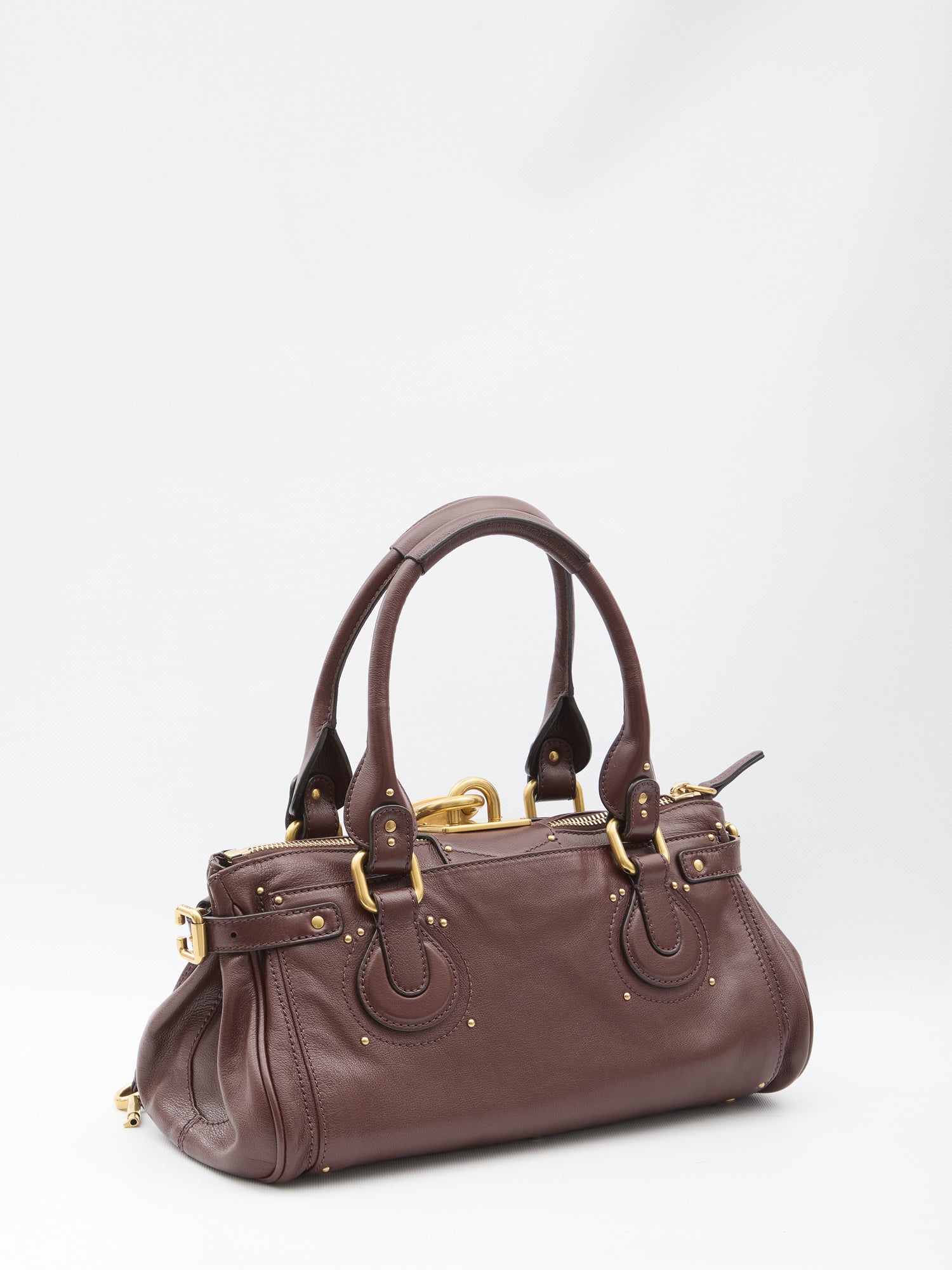CHLOE OS paddington bag in garnet leather