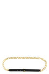 gancini gold leather and chain belt