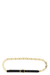 gancini gold leather and chain belt