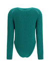 cable-knit wool bodysuit