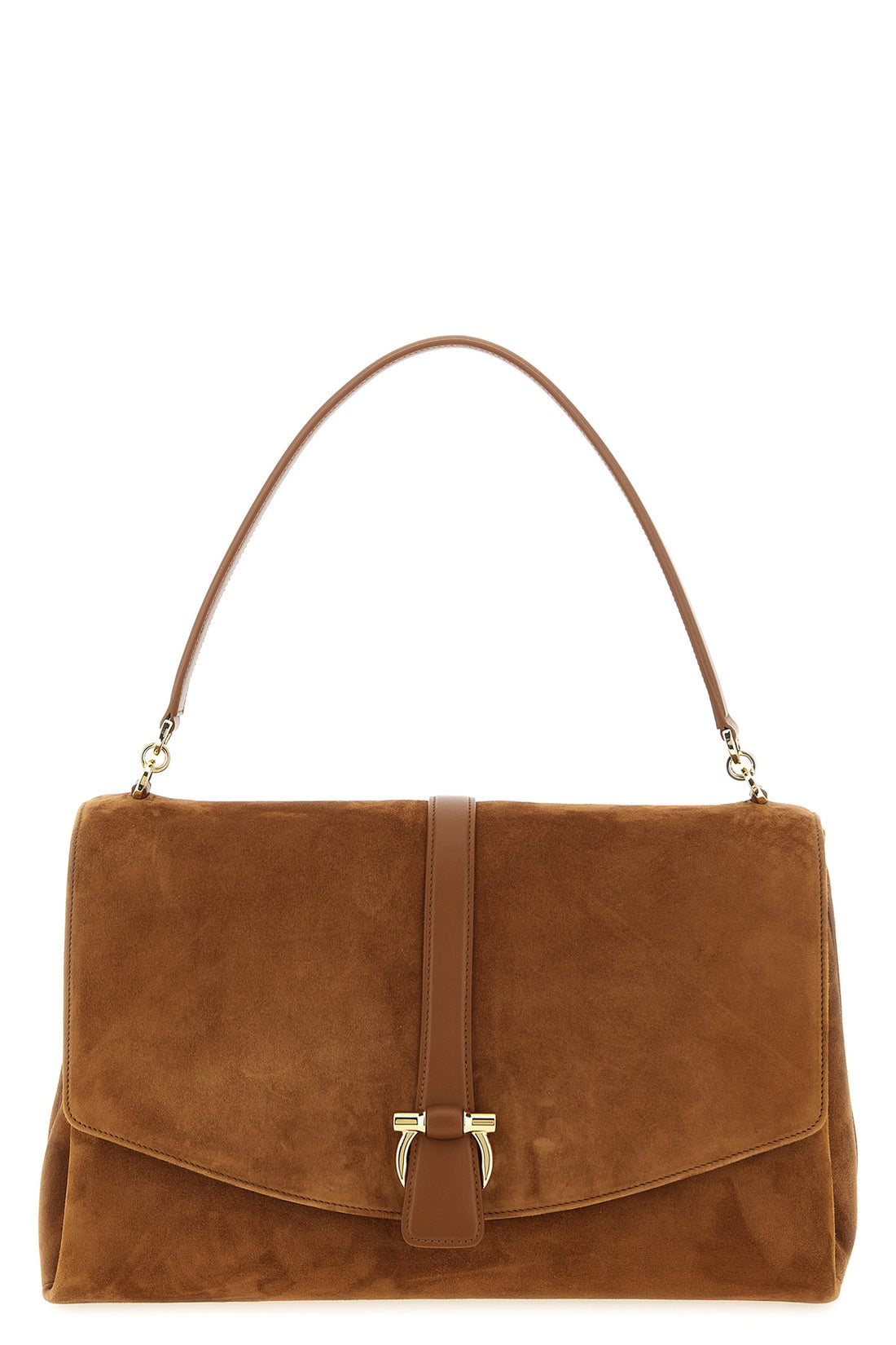 FERRAGAMO OS th l suede shoulder bag