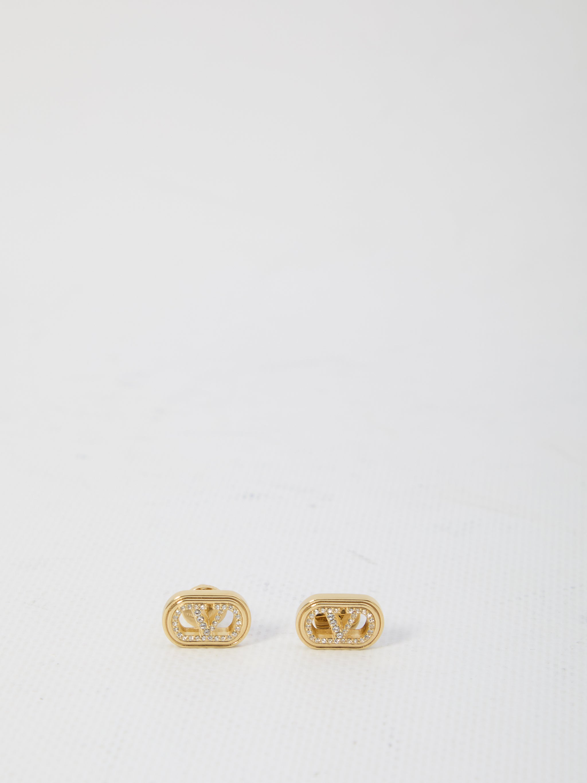 ovalette earrings with rhinestones