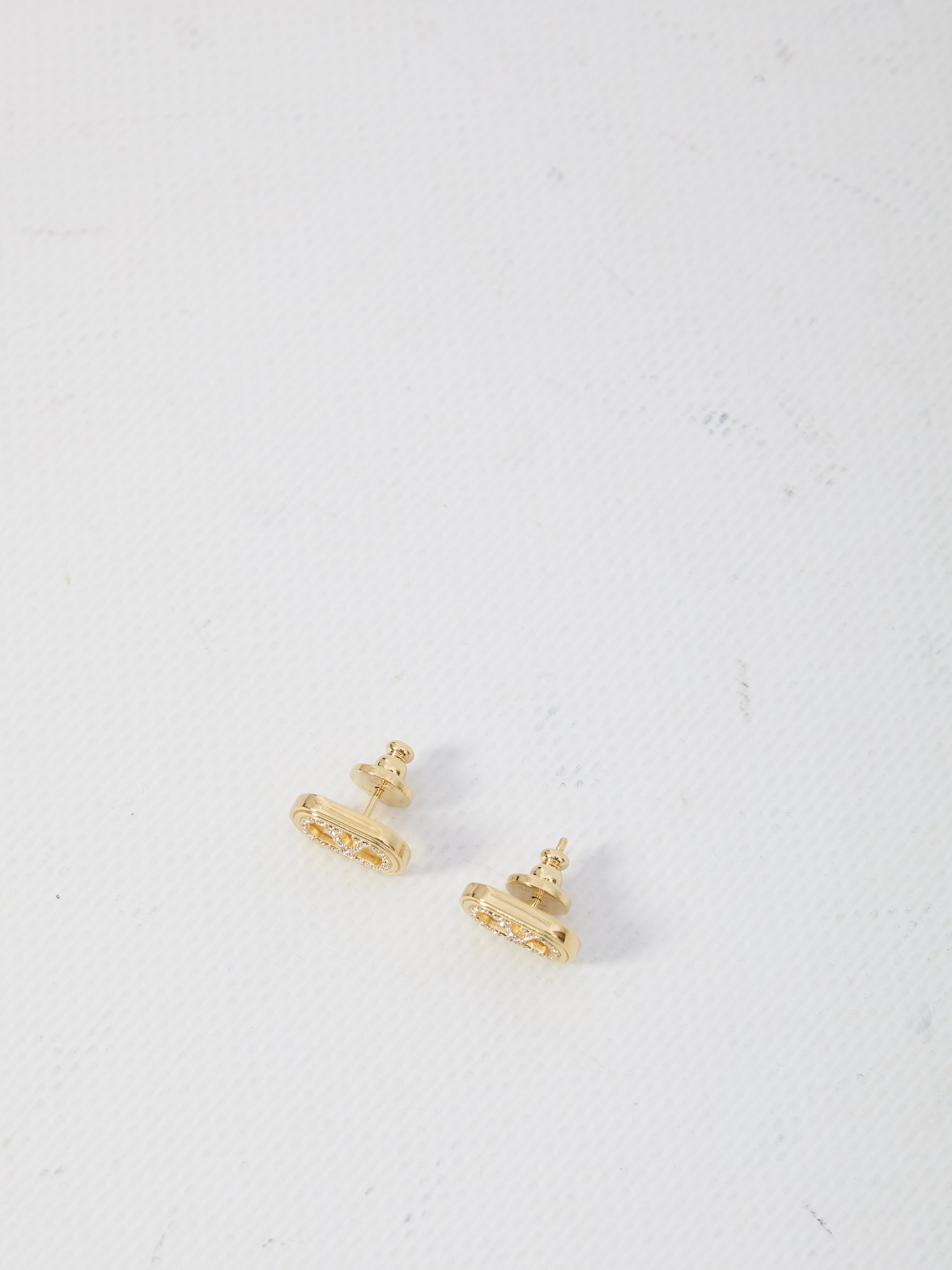ovalette earrings with rhinestones
