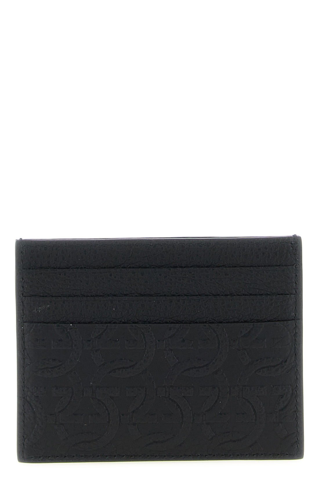 FERRAGAMO OS hammered calf leather card holder