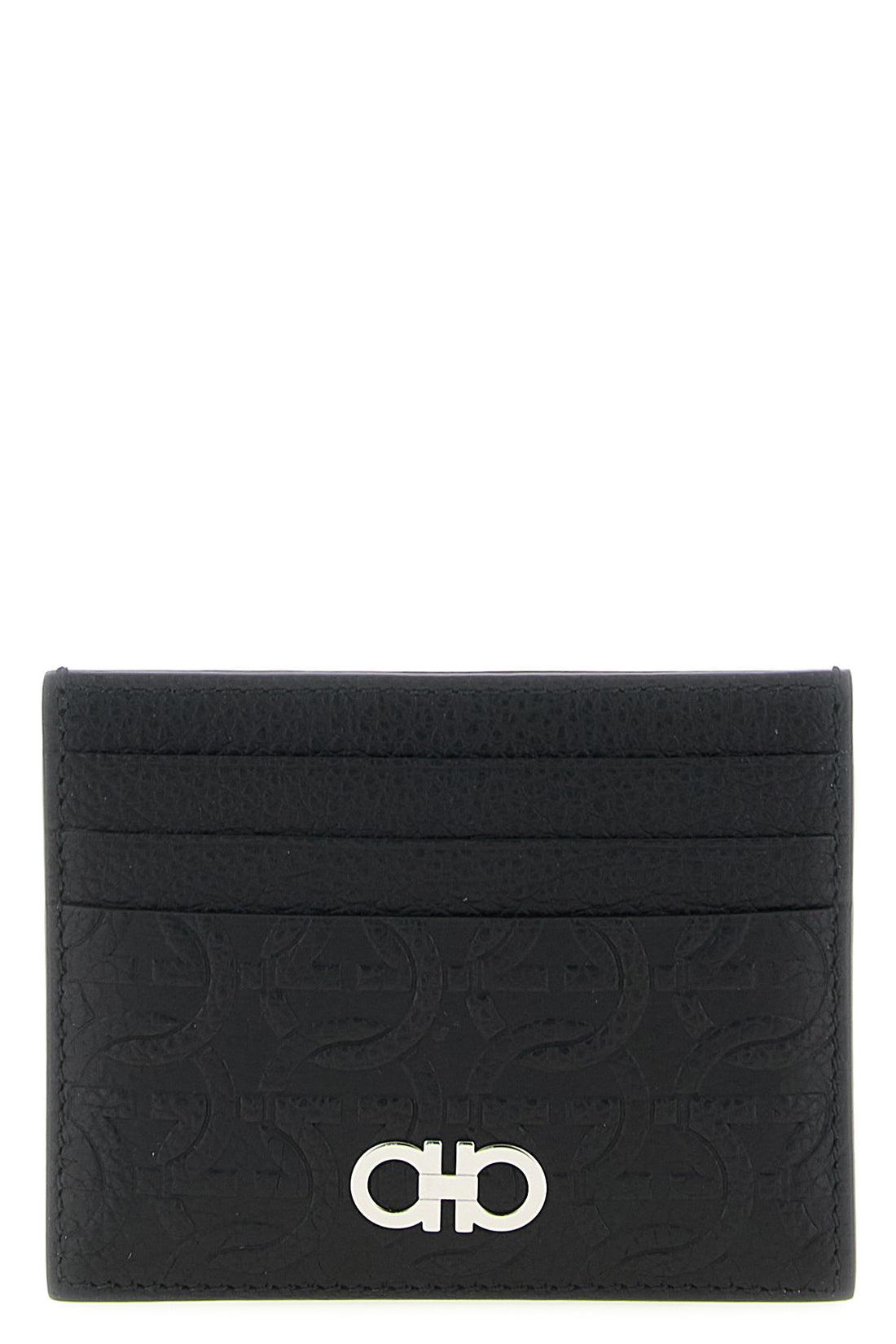 FERRAGAMO OS hammered calf leather card holder