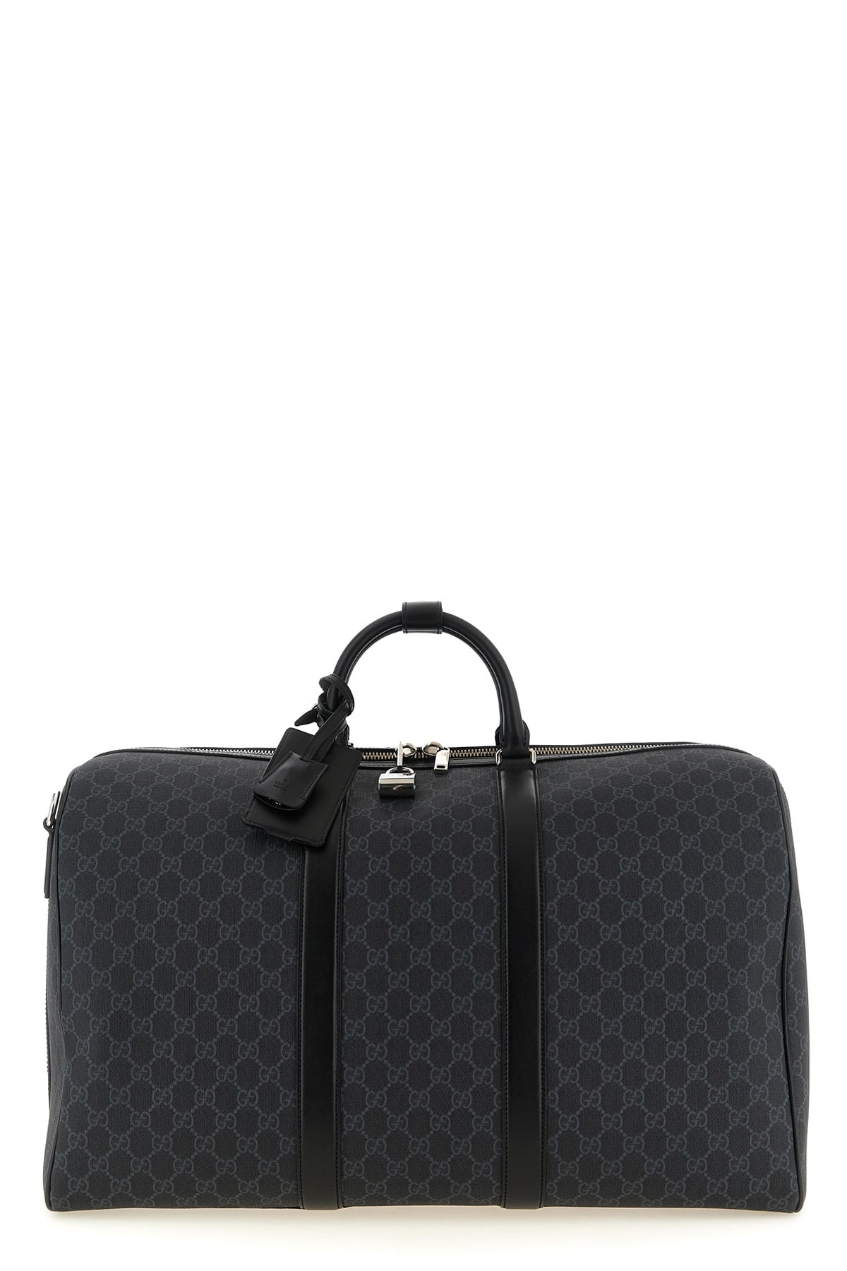 the gucci black gg supreme canvas duffel bag