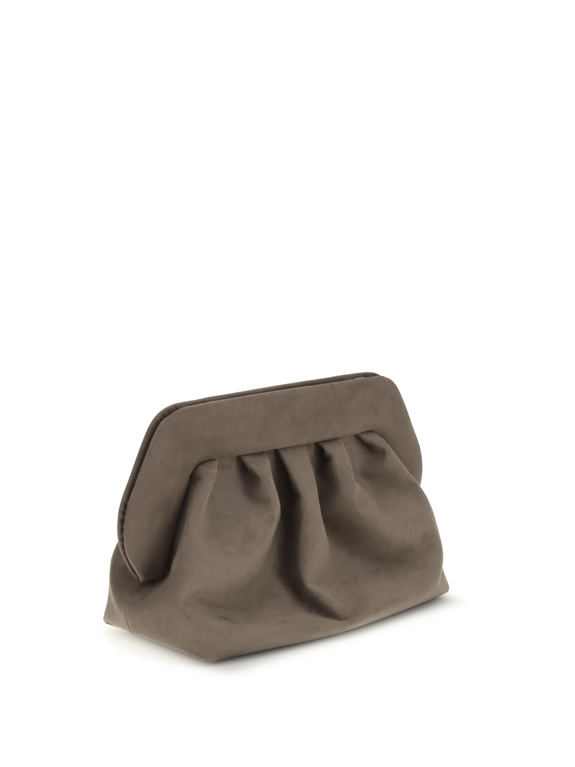 bios suede clutch bag