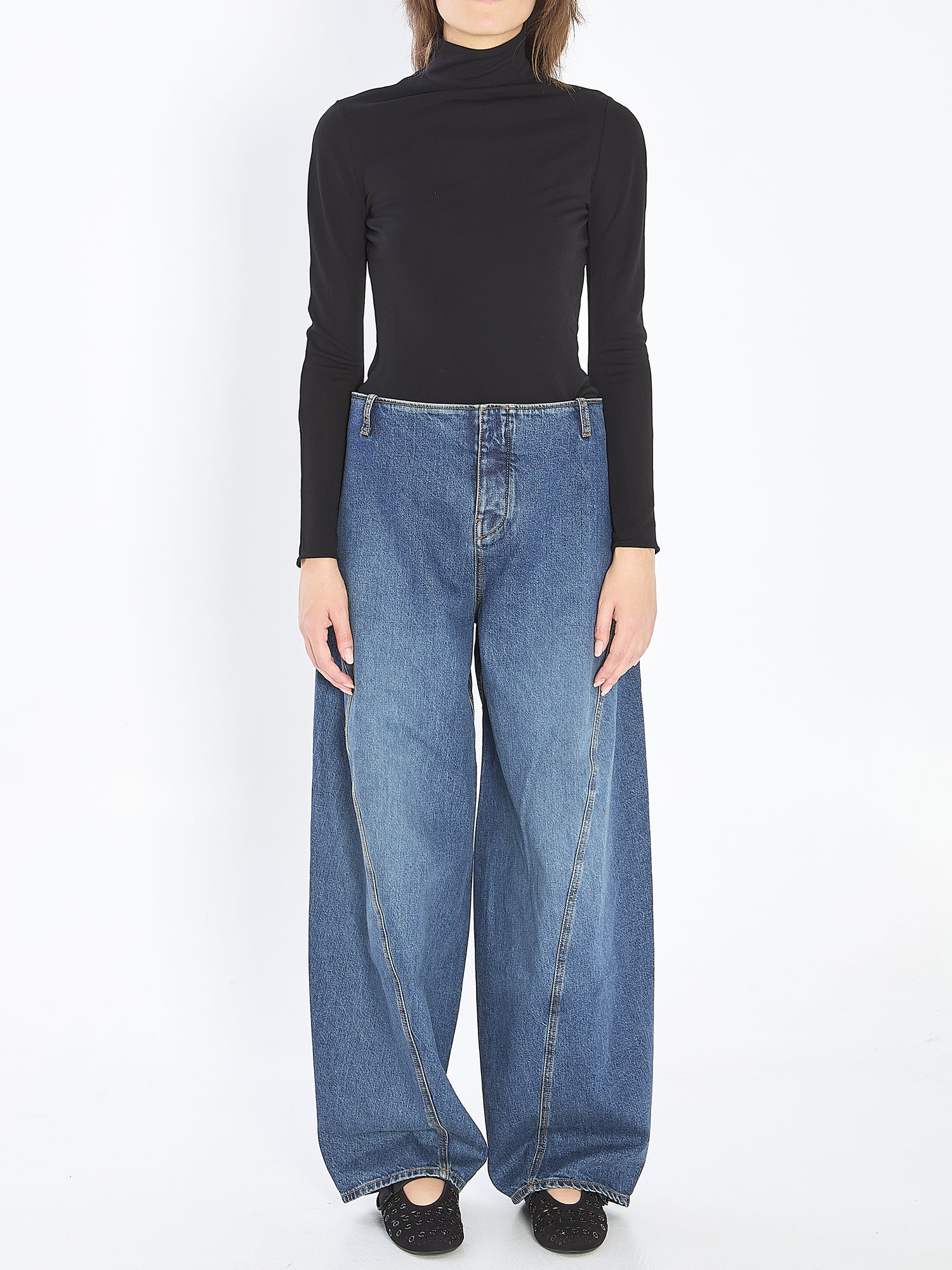 ALAIA 36 fluid jersey bodysuit with heart cut-out