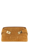 hug mini crossbody bag in crocodile print suede