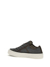 suede sneakers with shiny tab