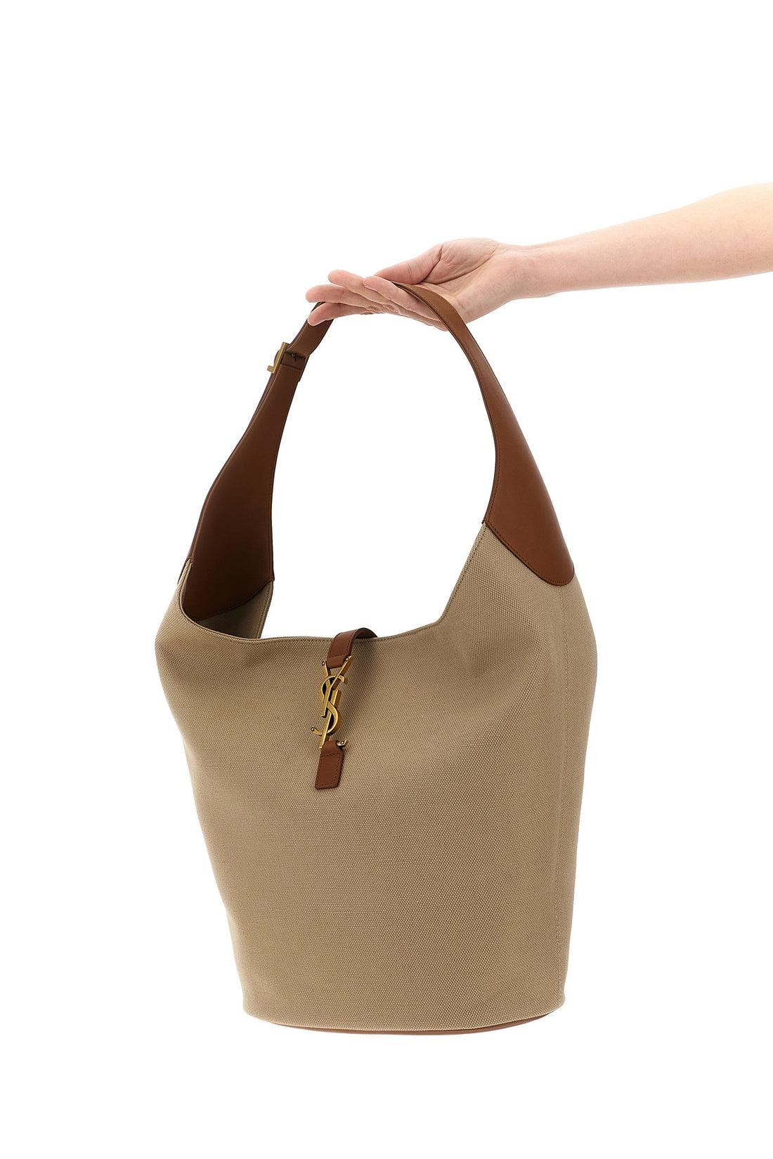 SAINT LAURENT OS le 5 à 7 hobo cotton and linen shoulder bag
