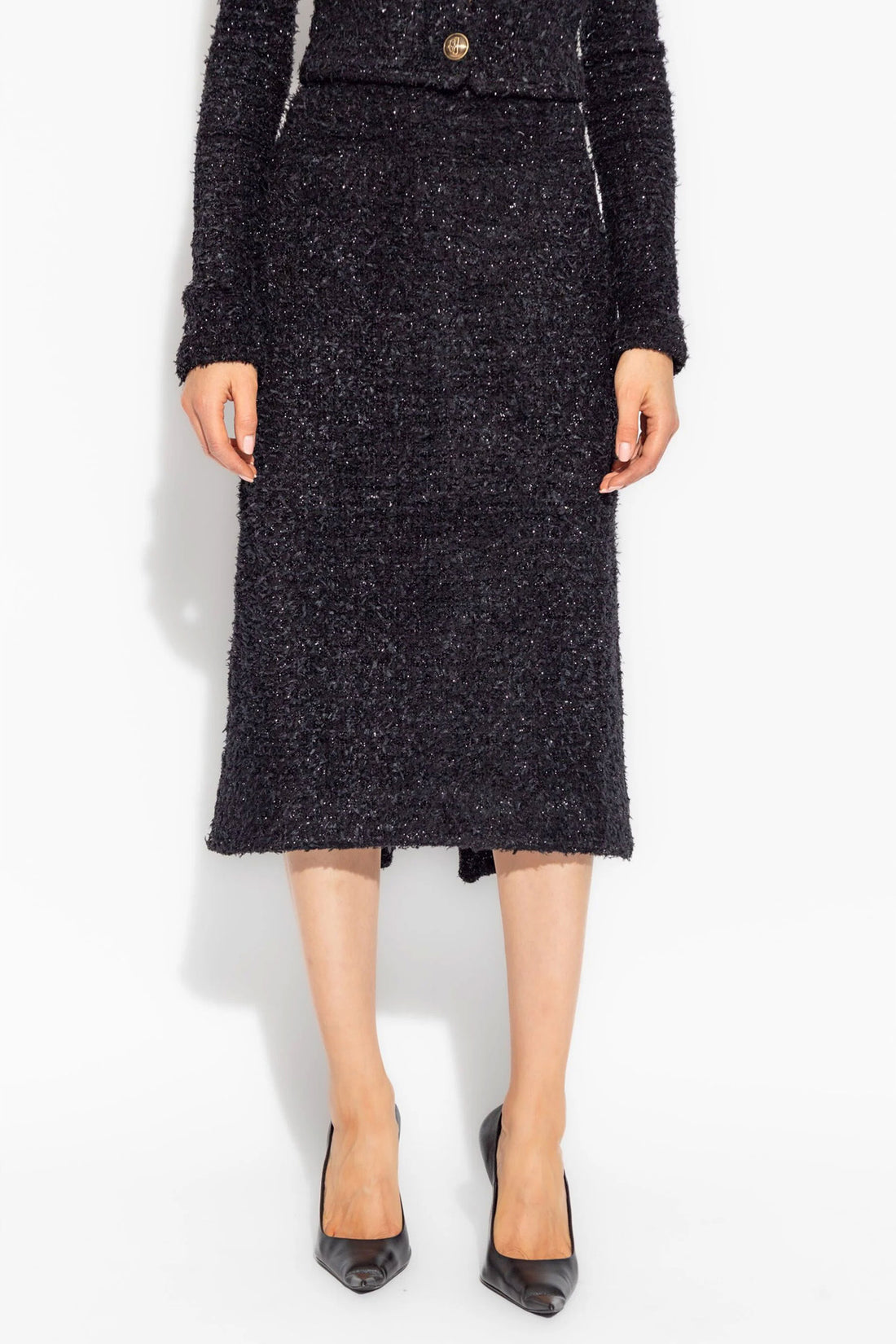 BALENCIAGA L tweed midi skirt