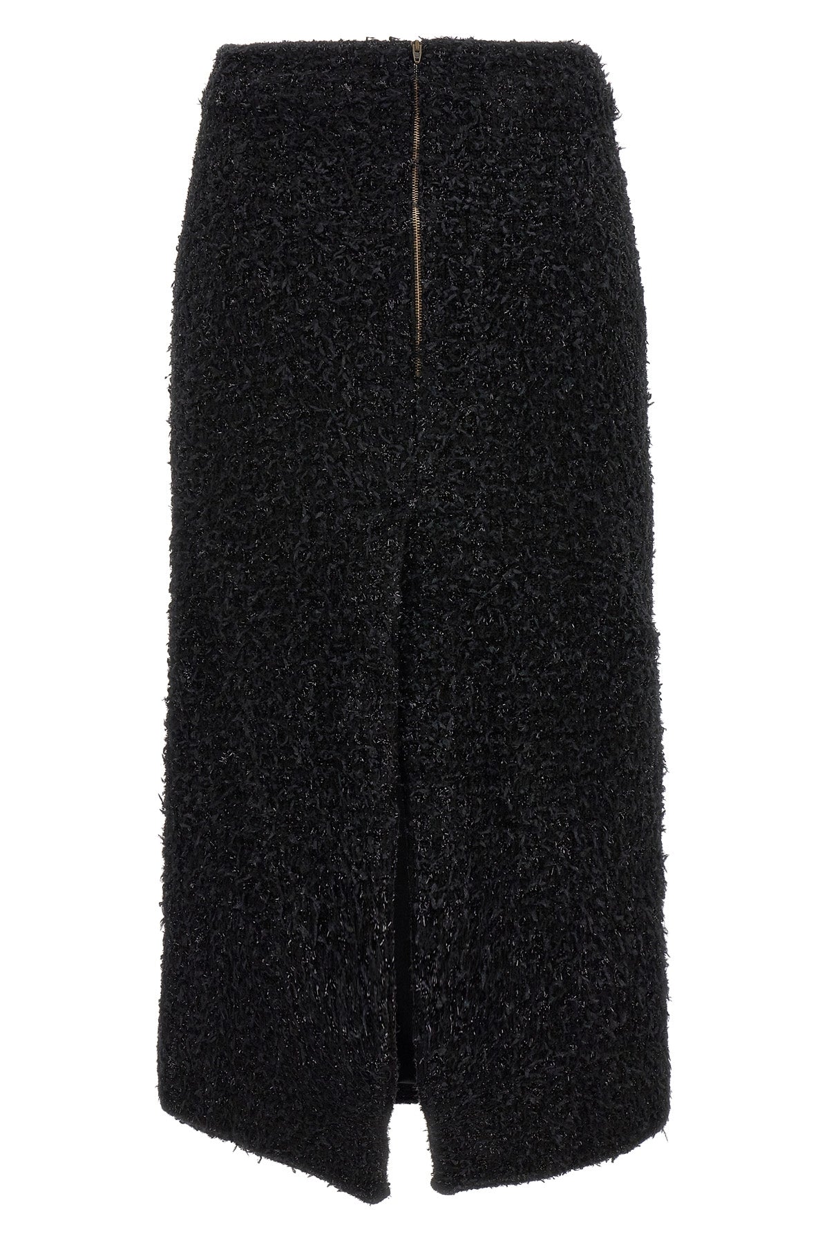 tweed midi skirt