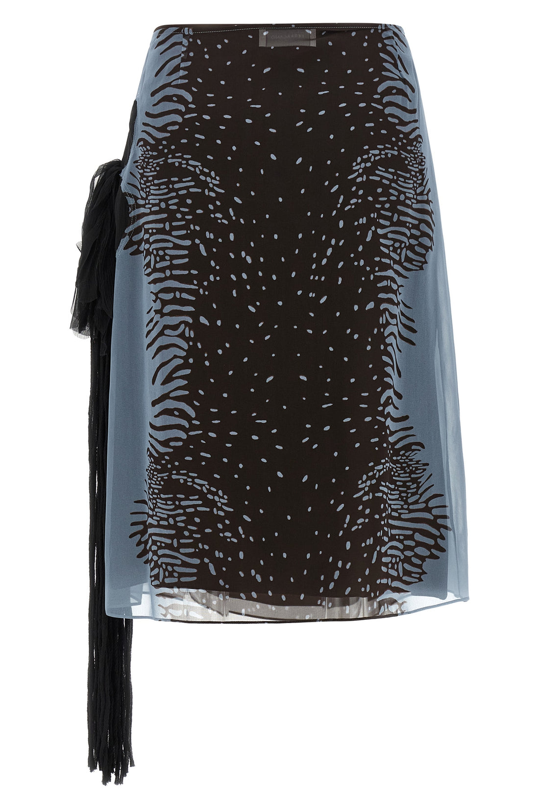 FERRAGAMO 38 midi skirt in animal print silk blend georgette
