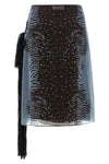midi skirt in animal print silk blend georgette