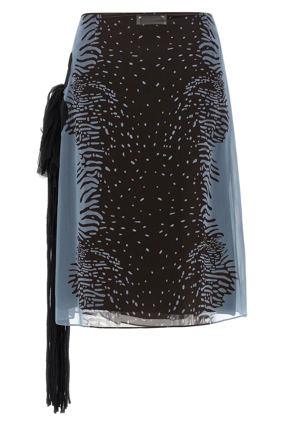 midi skirt in animal print silk blend georgette