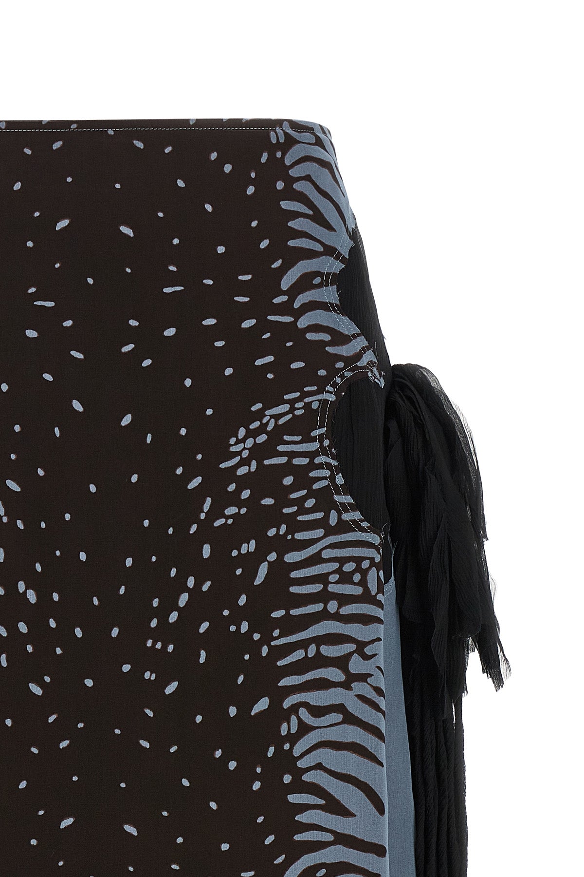 midi skirt in animal print silk blend georgette
