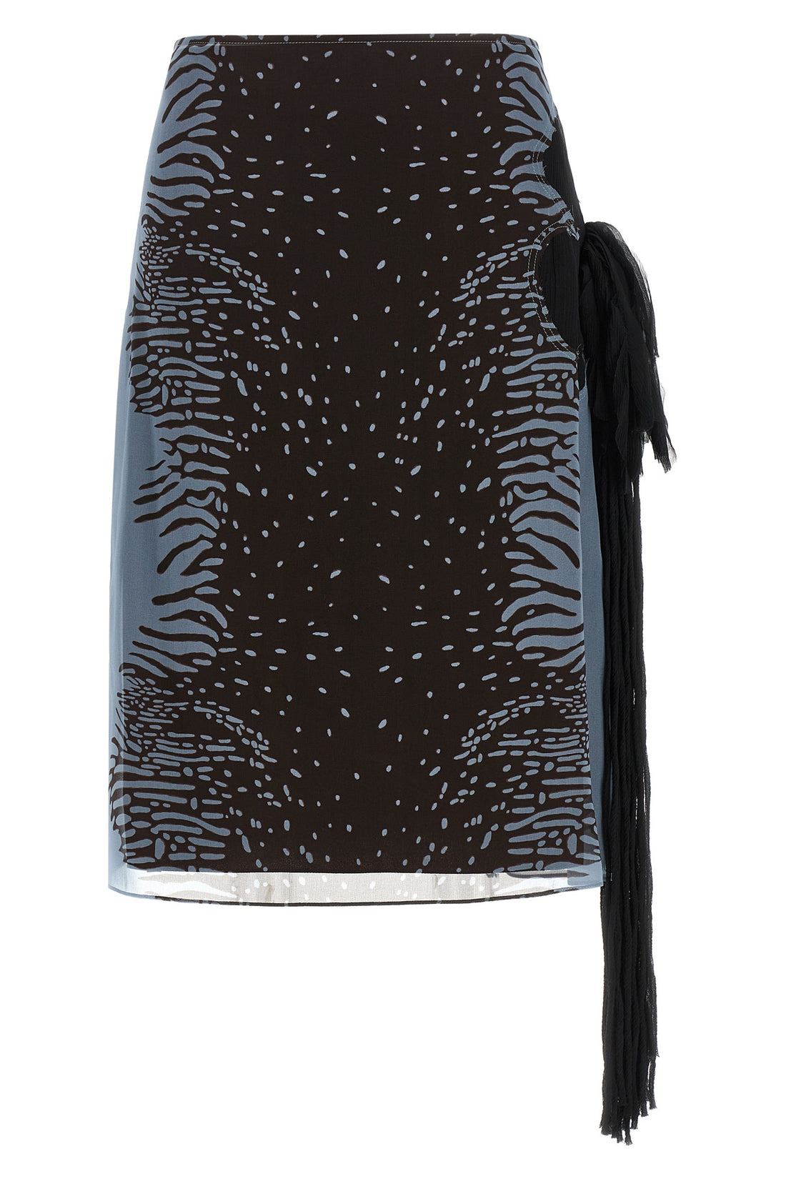FERRAGAMO 38 midi skirt in animal print silk blend georgette