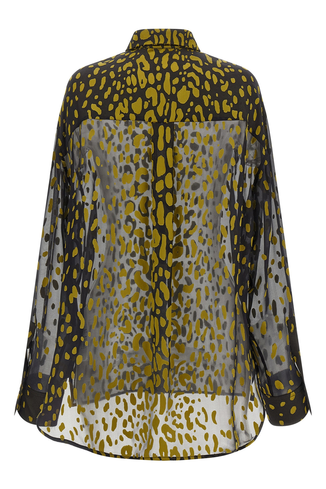FERRAGAMO 40 semi-transparent animal print georgette shirt made