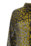 semi-transparent animal print georgette shirt made