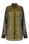 semi-transparent animal print georgette shirt made