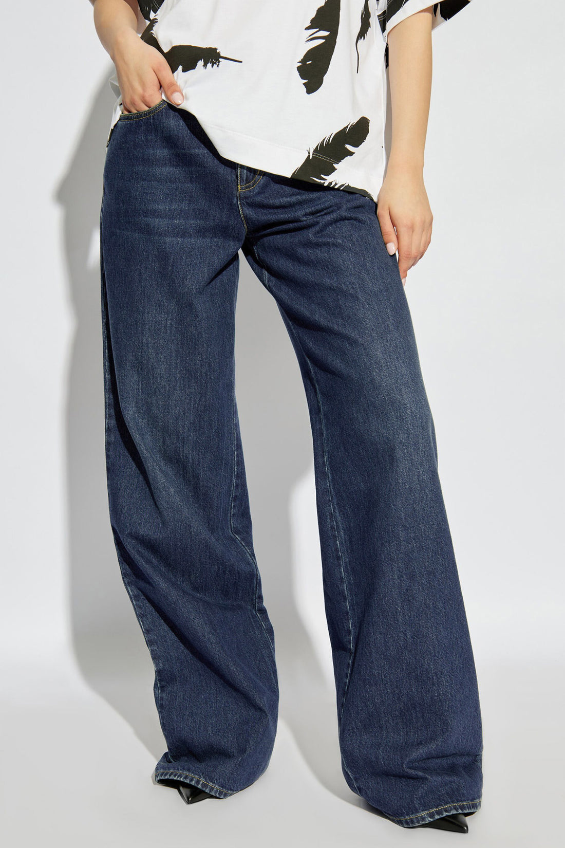 MCQUEEN 25 indigo cotton denim jeans