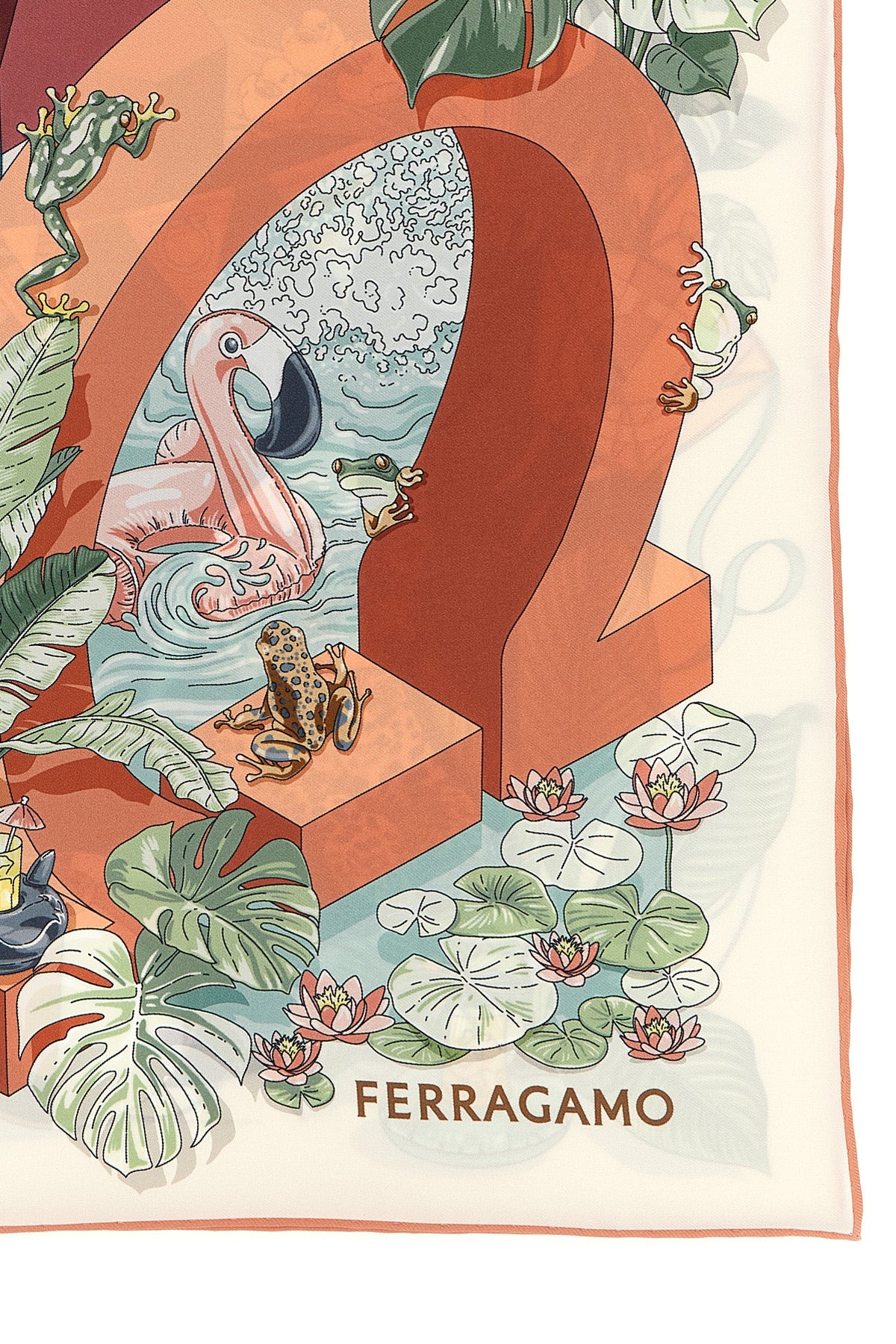 the jungle party ferragamo scarf represents an expression of pure italian craf