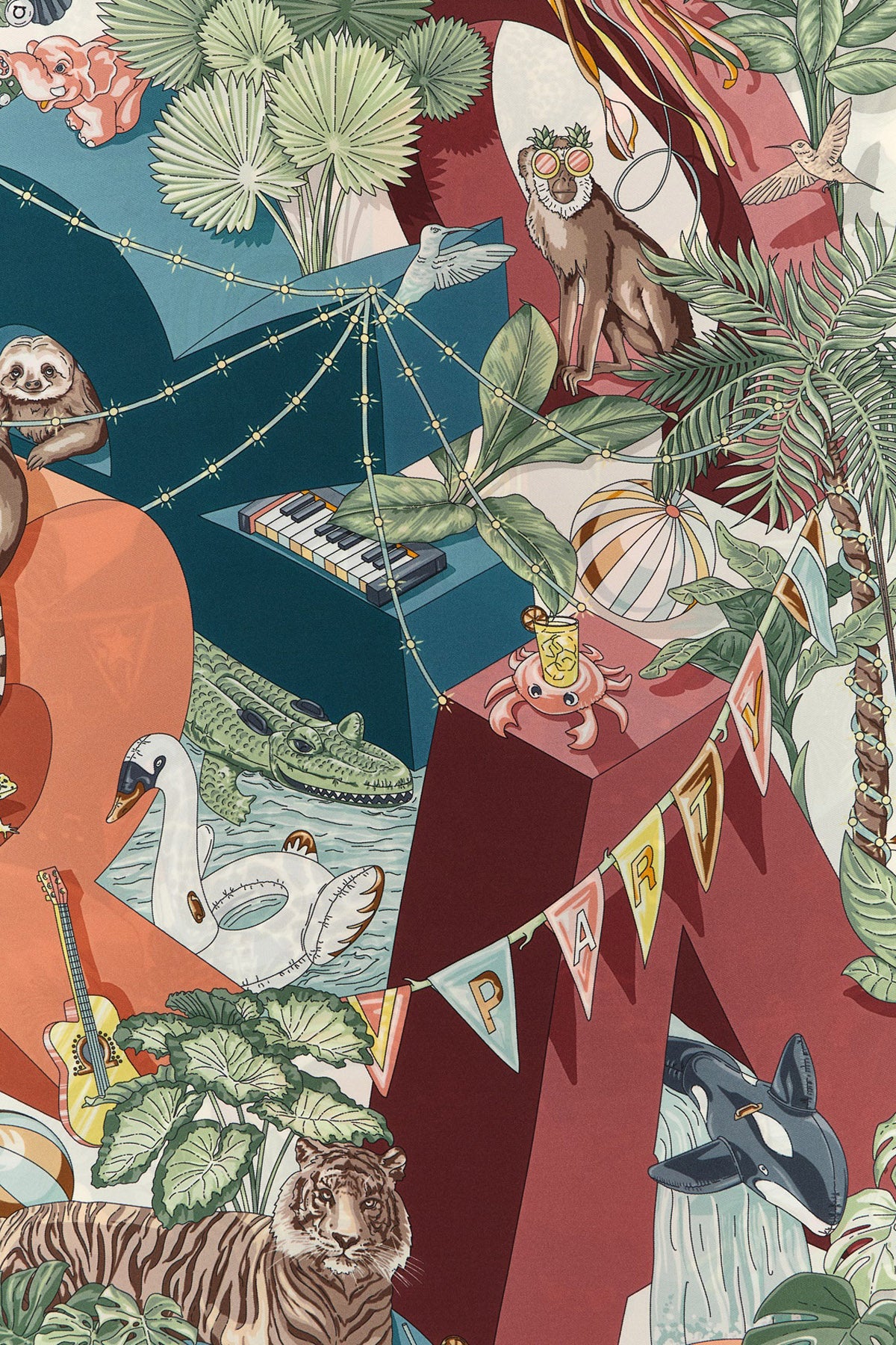 the jungle party ferragamo scarf represents an expression of pure italian craf