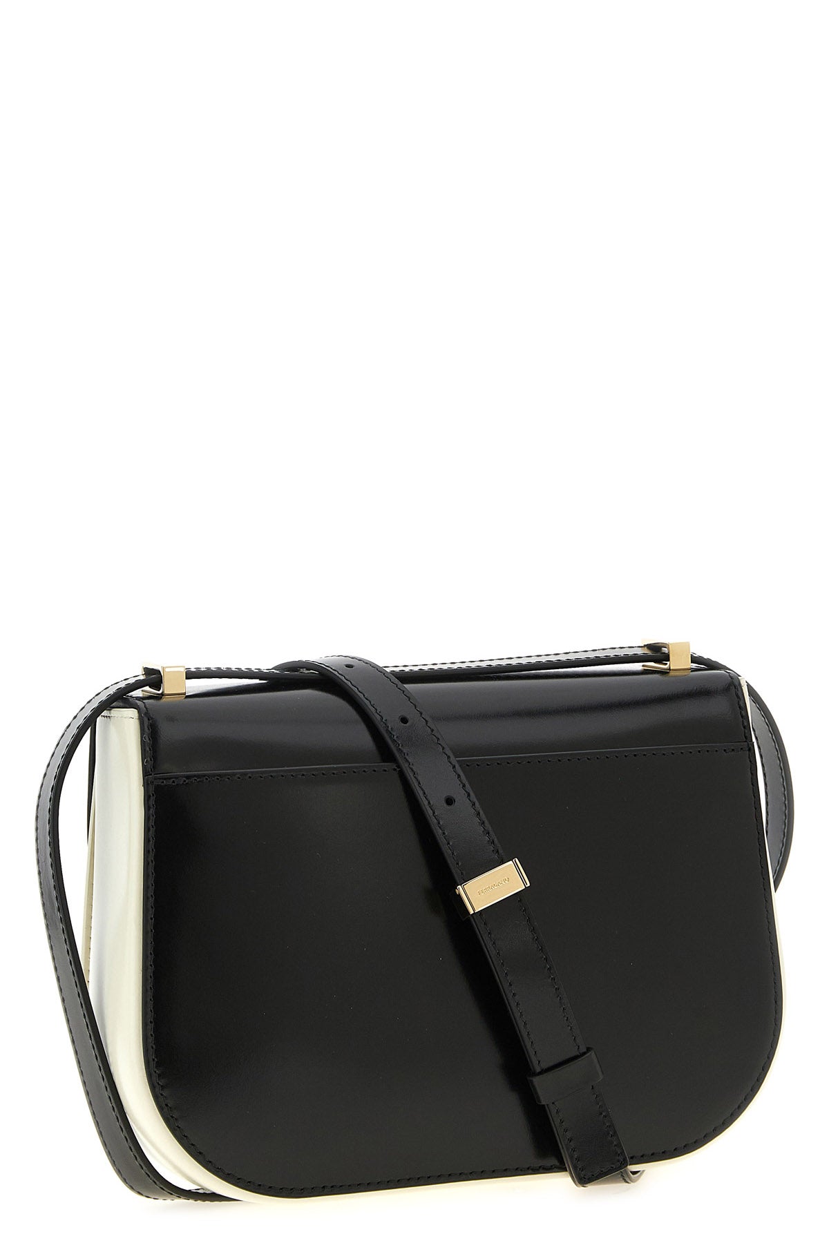 the ferragamo north-south double gancini (xs) crossbody bag defines a rigorous