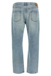 used-effect stone washed cotton denim jeans