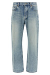 used-effect stone washed cotton denim jeans
