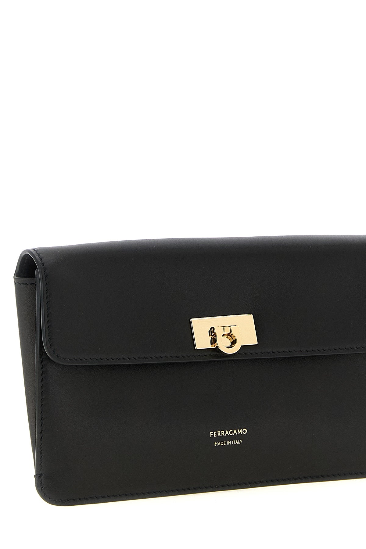 the ferragamo harley smooth calf leather clutch stands out for its compact and
