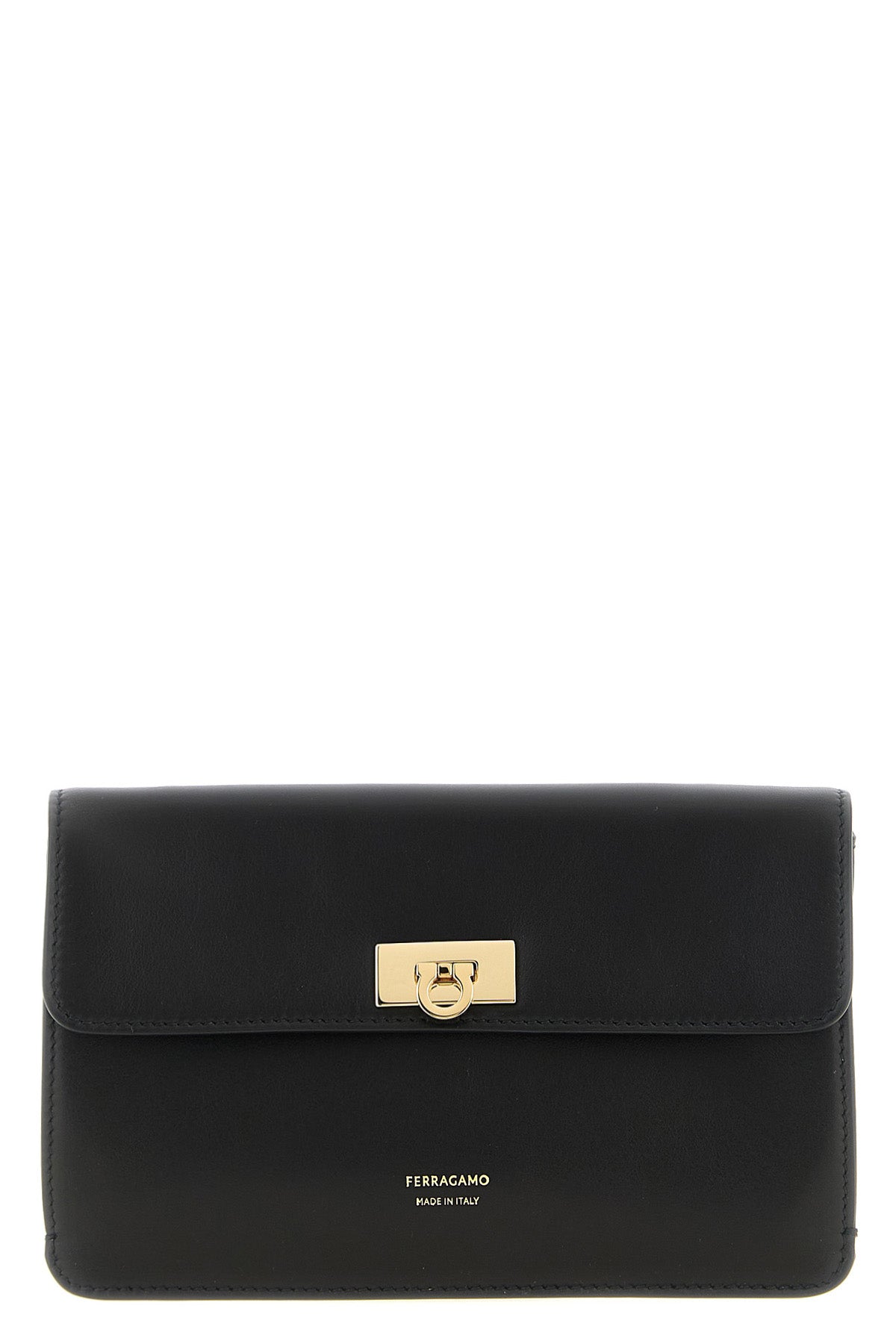 the ferragamo harley smooth calf leather clutch stands out for its compact and