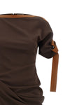 the ferragamo long dress defines a silhouette that has slipped through a sartori