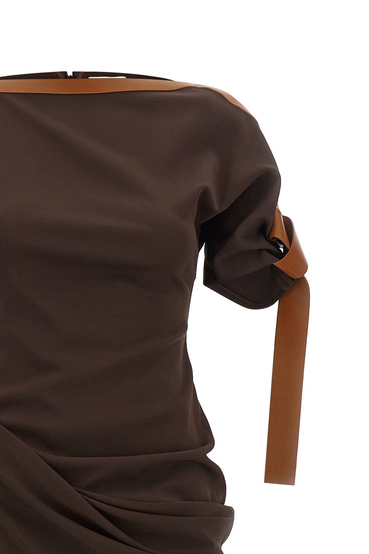 the ferragamo long dress defines a silhouette that has slipped through a sartori
