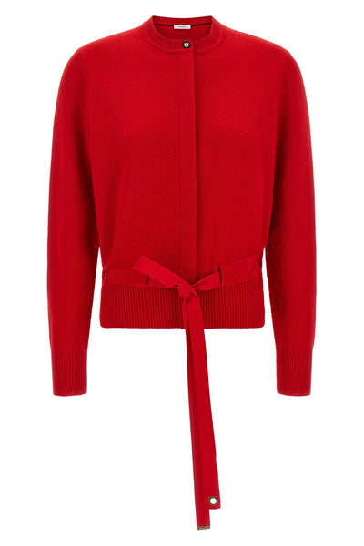 the ferragamo cardigan in pure red cashmere redefines the codes of luxury knitwe
